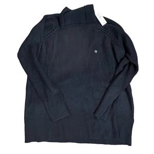 American Eagle AEO NWT Midnight Blue Braided Ragland Turtleneck Sweater XXL